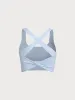 Light Blue Twist X-Cross Sports Bra - Light Support sold by BERLOOK