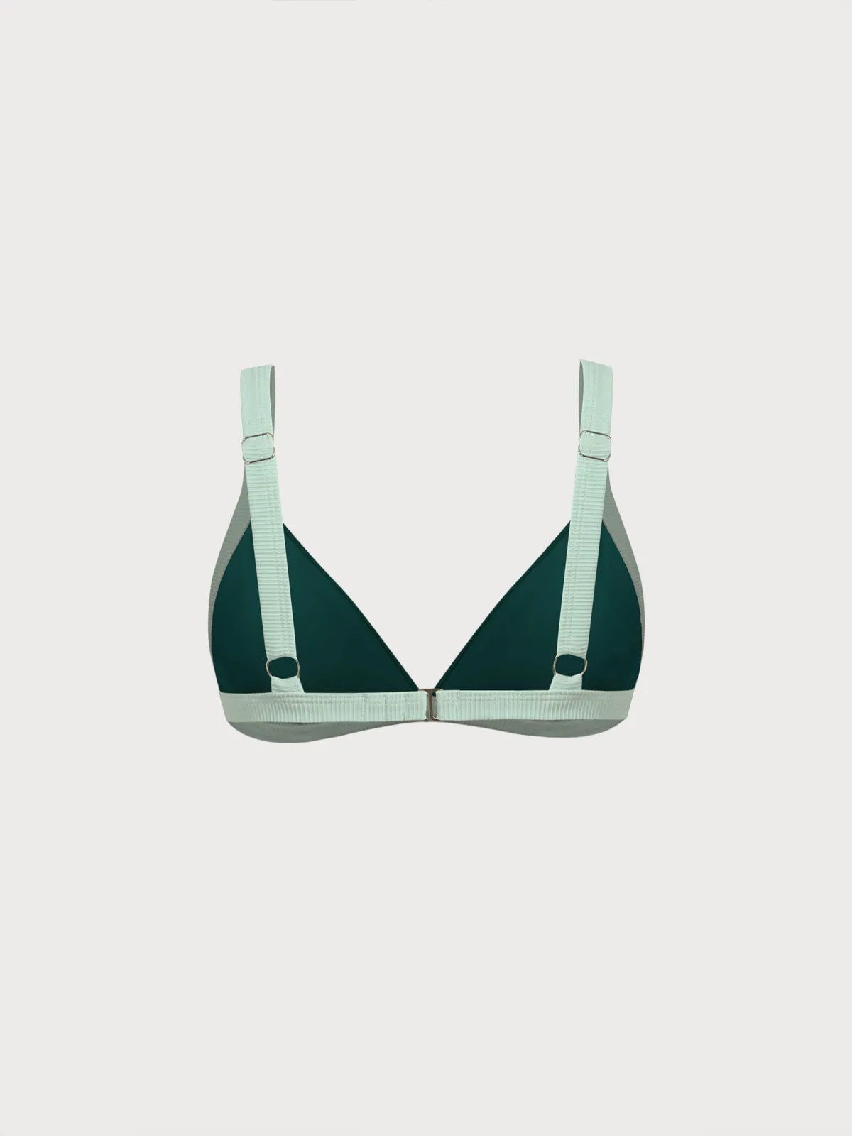 Green Contrast Trim Triangle Bikini Top sold by BERLOOK product image thumbnail 2