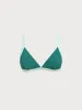 Green Contrast Trim Triangle Bikini Top sold by BERLOOK