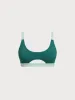 Green Contrast Trim Bikini Top sold by BERLOOK