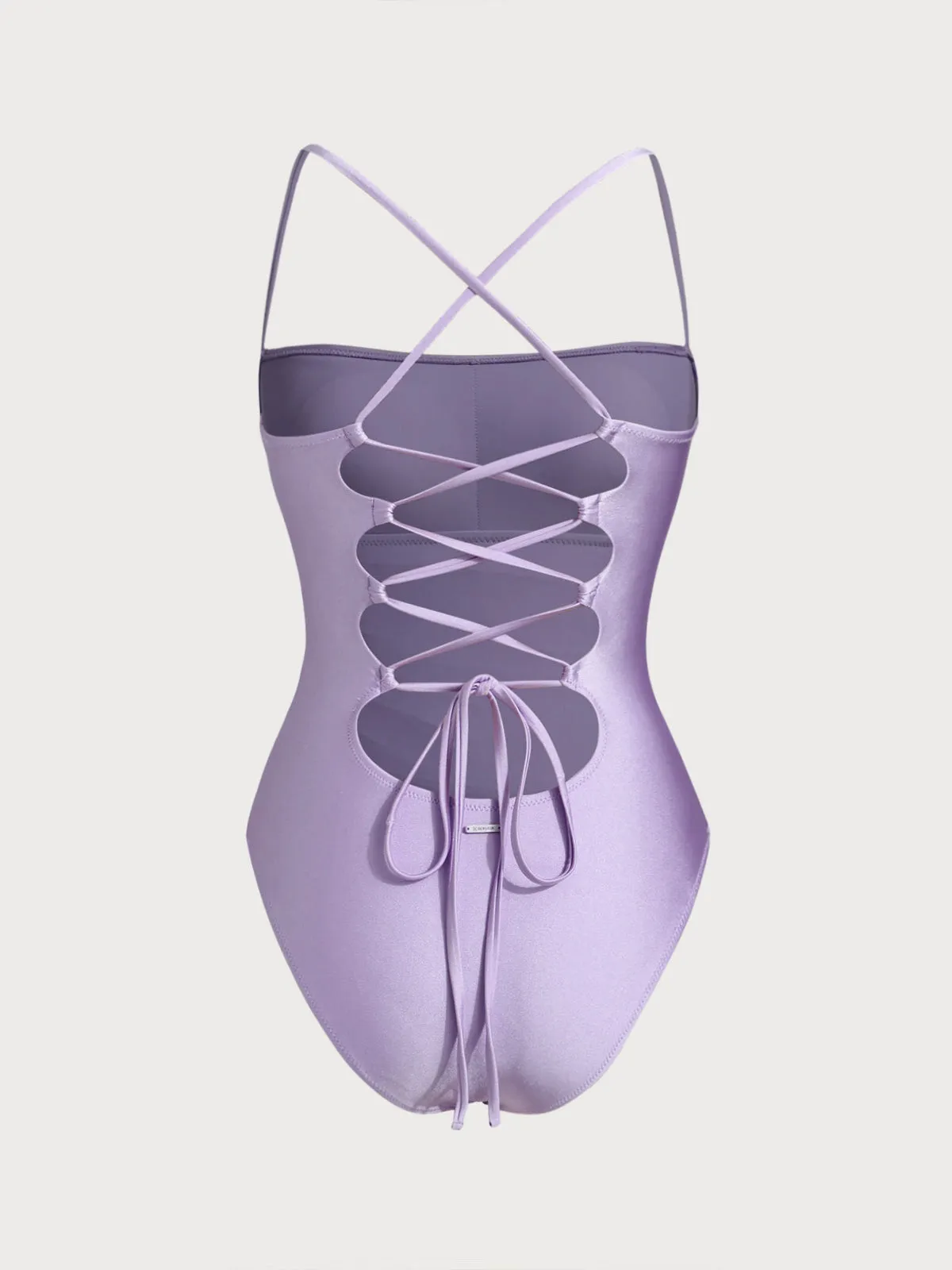 Purple Ruched X Cross One-Piece Swimsuit sold by BERLOOK product image thumbnail 2