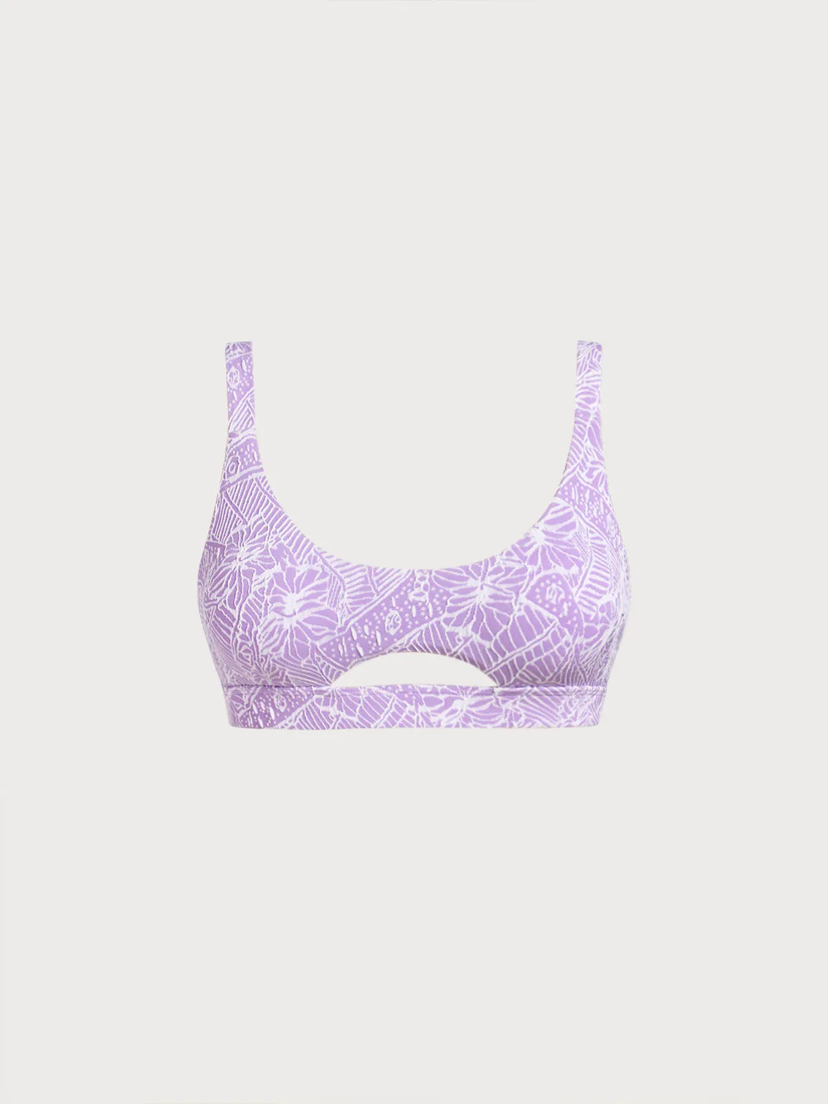 Purple Textured Cut Out Bikini Top sold by BERLOOK