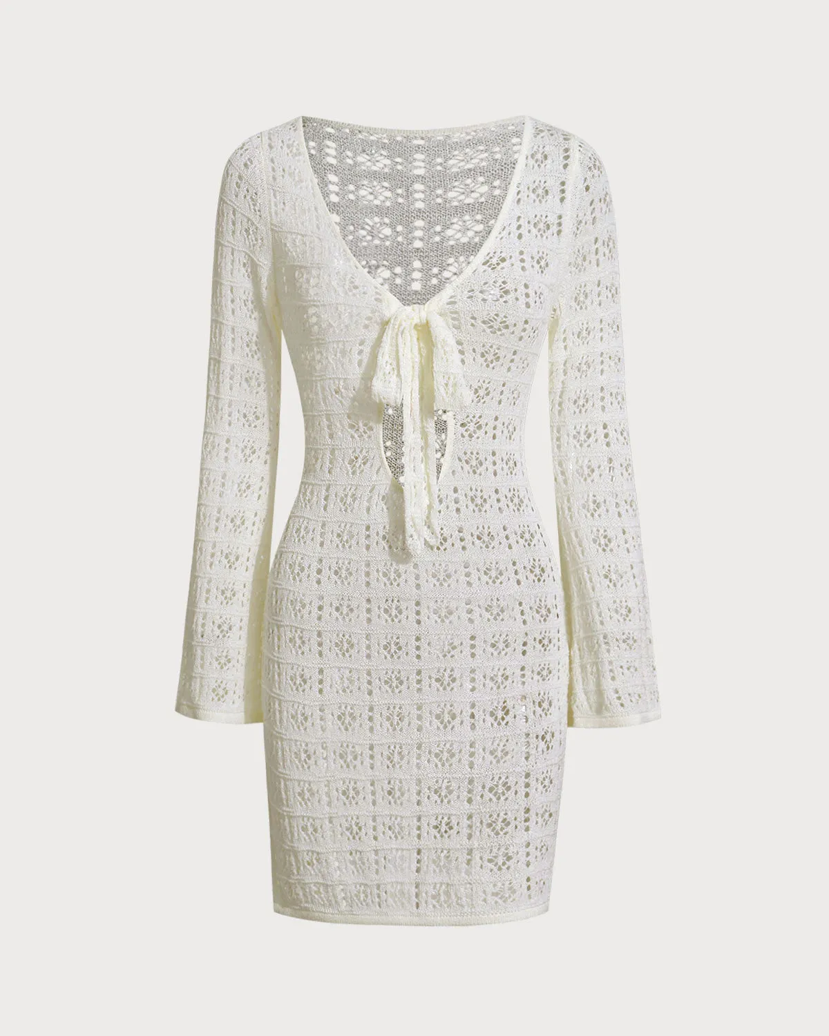 White V Neck Cover-up sold by BERLOOK