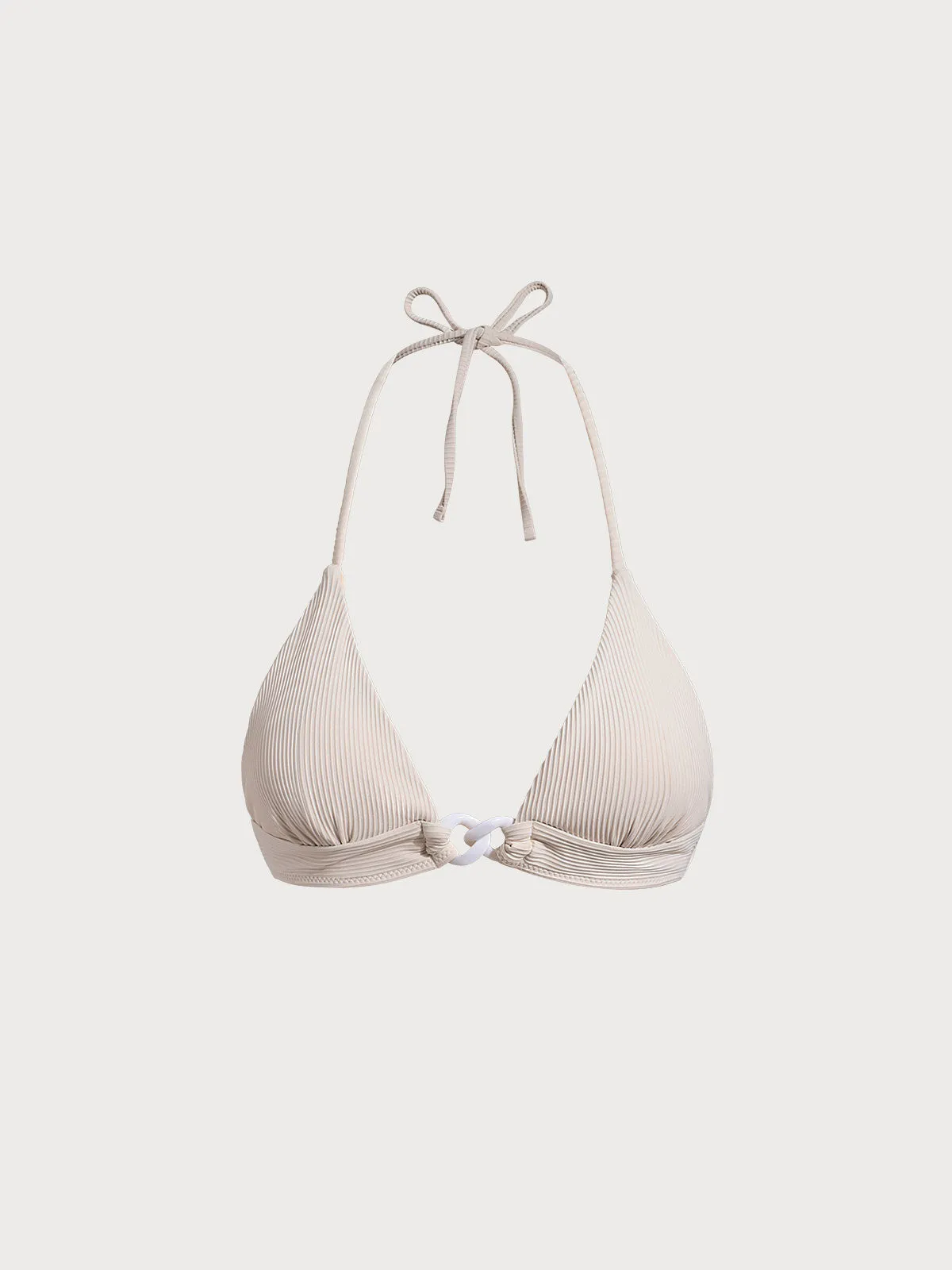 Off White Buckle Bikini Top sold by BERLOOK