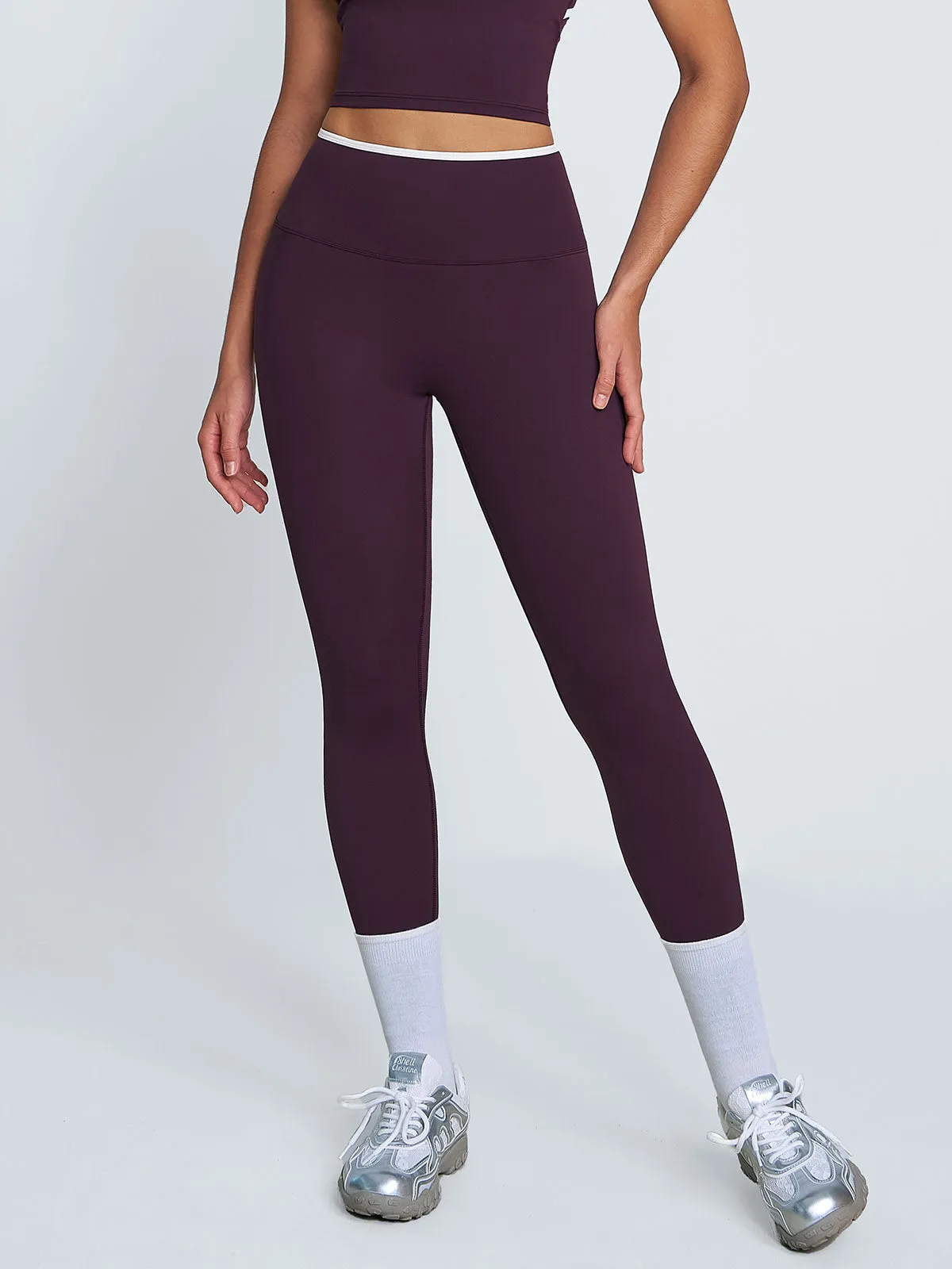 Purple Natural Waisted Leggings 25" sold by BERLOOK