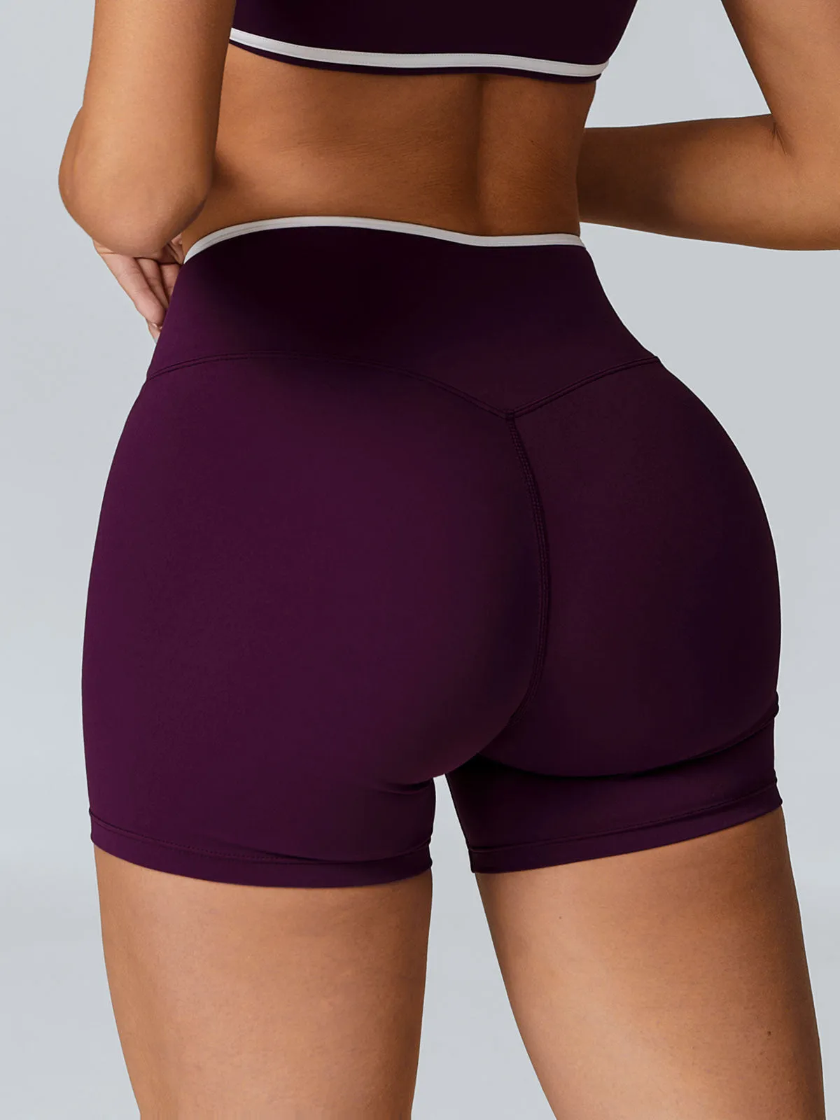 Purple Contrast Front-Cross Sports Shorts 3" sold by BERLOOK product image thumbnail 2