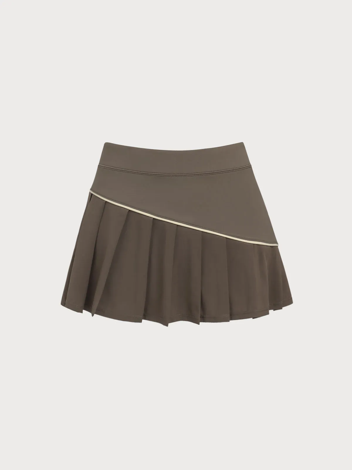 Brown Pleated Line Sports Skirt sold by BERLOOK