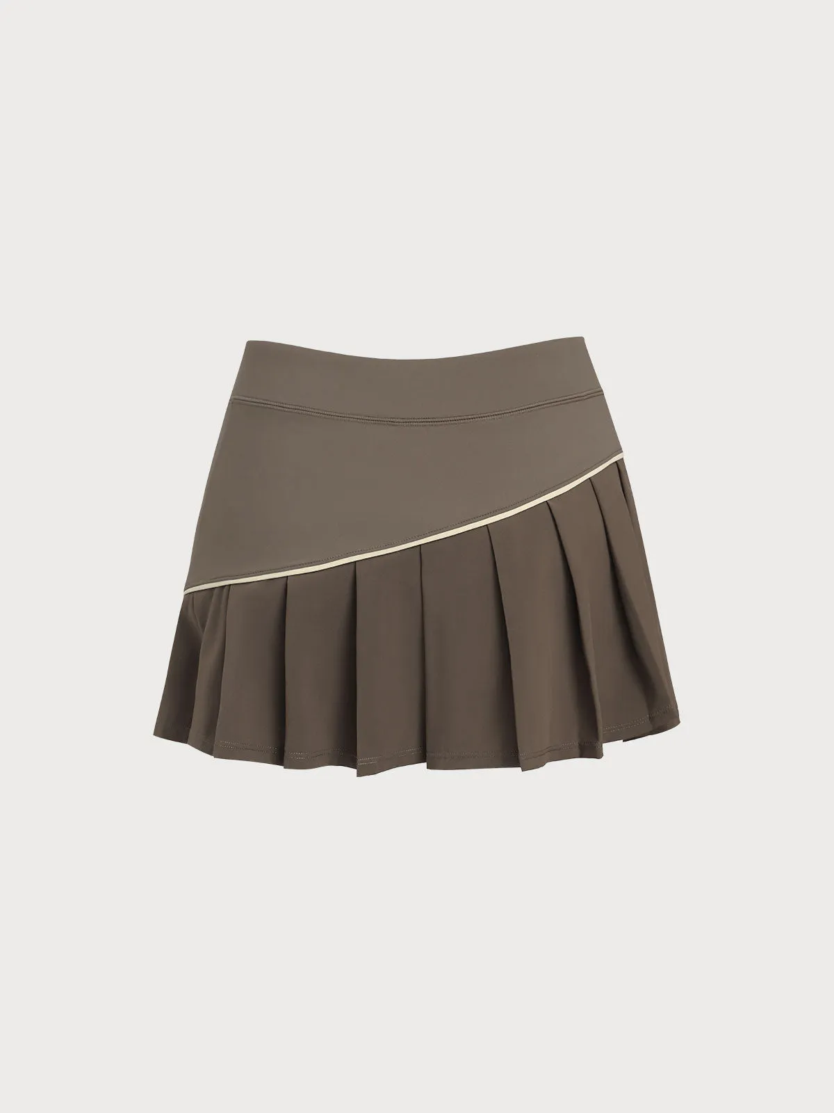 Brown Pleated Line Sports Skirt sold by BERLOOK product image thumbnail 3