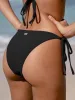 Black Solid Tie Bikini Bottom sold by BERLOOK