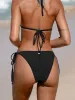 Black Solid Tie Bikini Bottom sold by BERLOOK