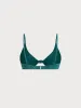 Dark Green Jacquard Bikini Top sold by BERLOOK