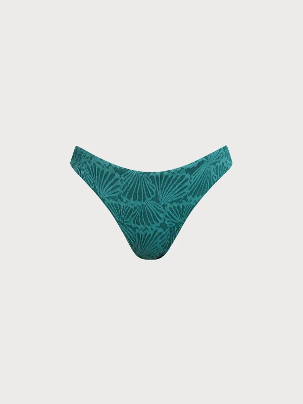 Dark Green Jacquard Bikini Bottom sold by BERLOOK