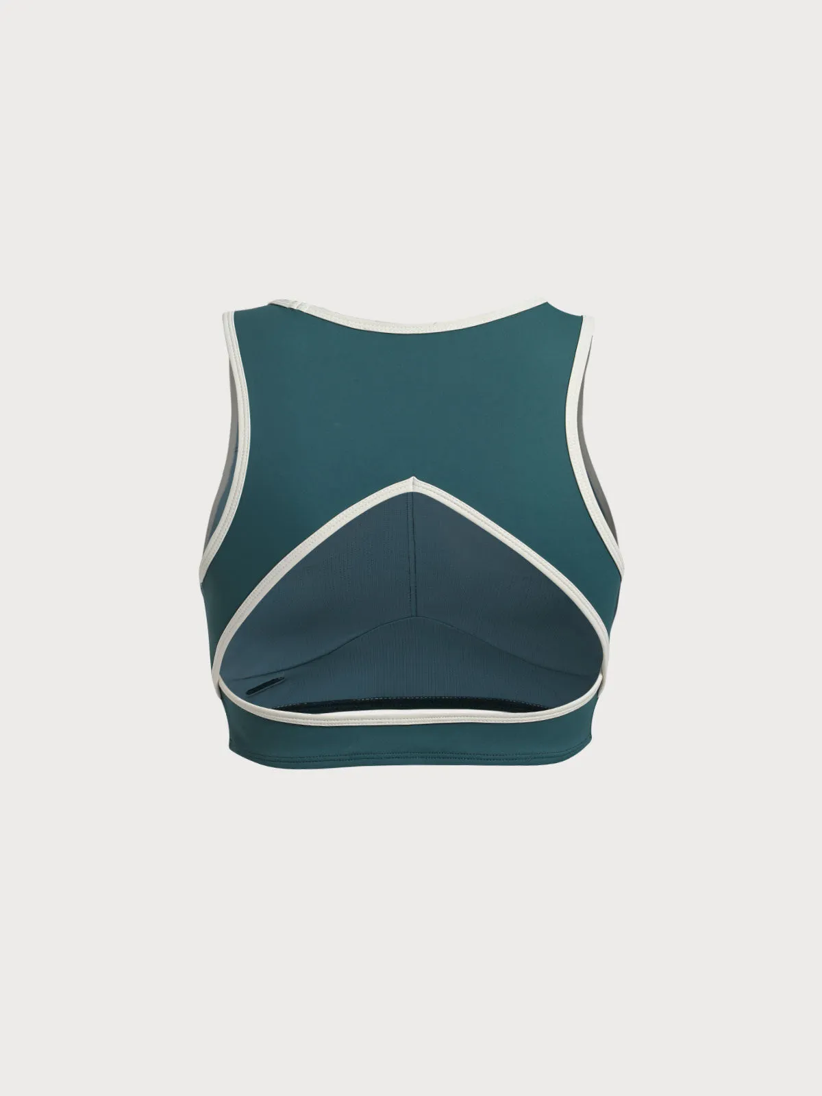 Dark Green Round Neck Line Tank Top sold by BERLOOK product image thumbnail 3