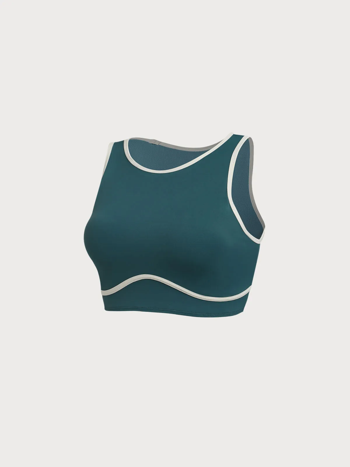 Dark Green Round Neck Line Tank Top sold by BERLOOK product image thumbnail 2