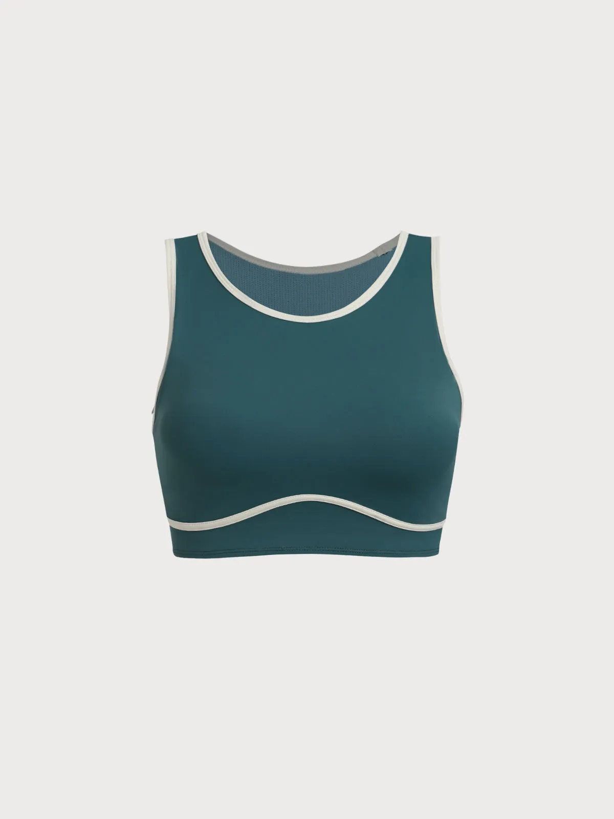 Dark Green Round Neck Line Tank Top sold by BERLOOK