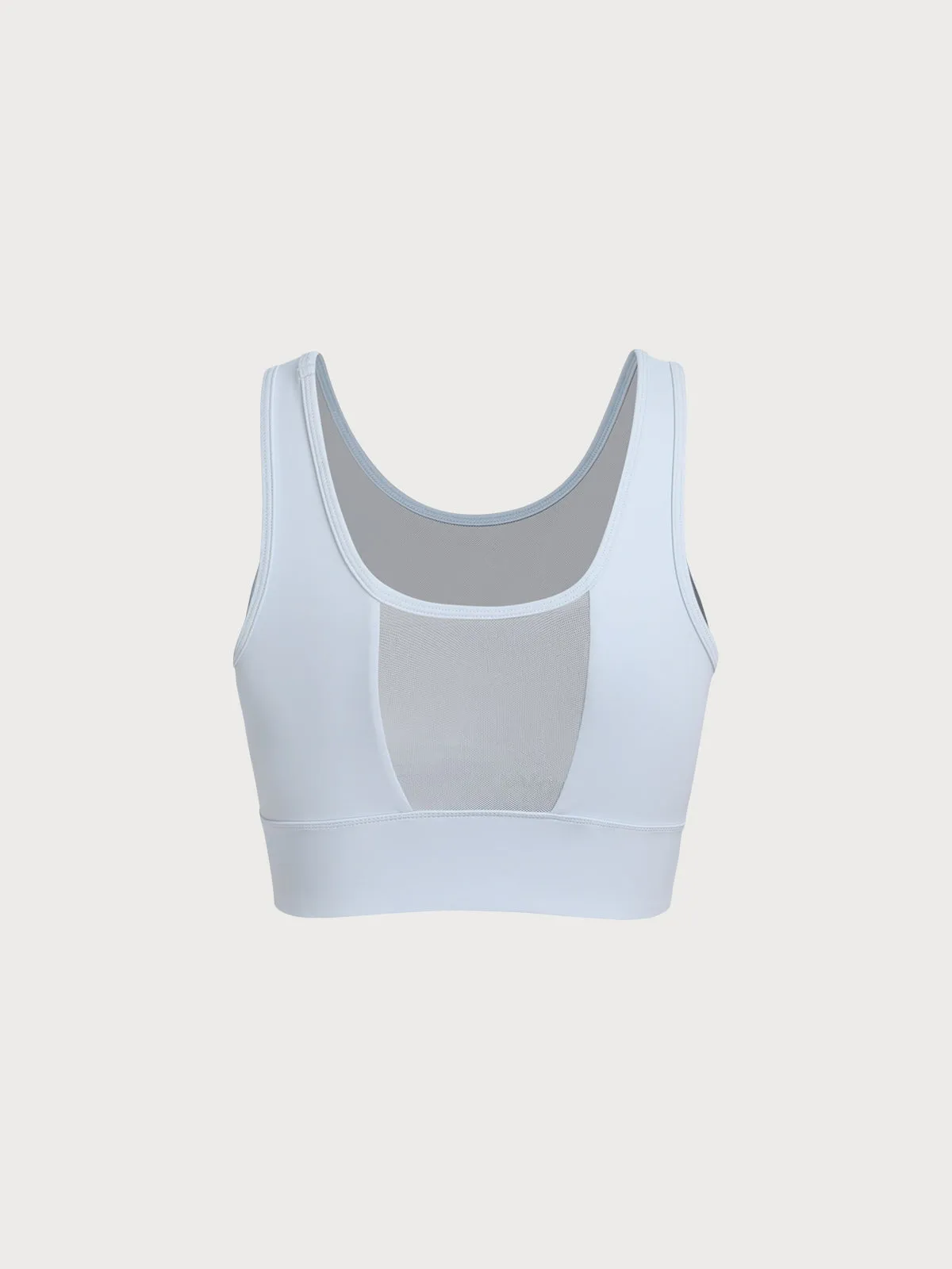 Light Blue Mesh Cross-Front Tank Top - Light Support sold by BERLOOK product image thumbnail 3