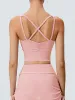 Pink Criss-Cross Strappy Sports Bra sold by BERLOOK