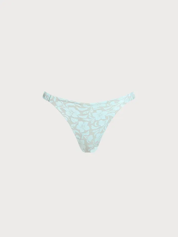 Light Blue Textured Elastic Bikini Bottom sold by BERLOOK