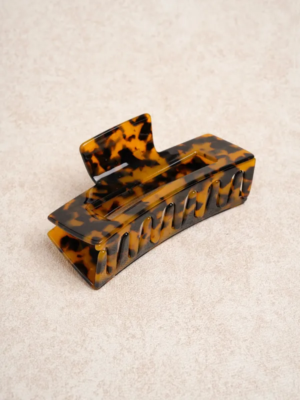 Tortoiseshell Rectangle Hair Claw sold by BERLOOK