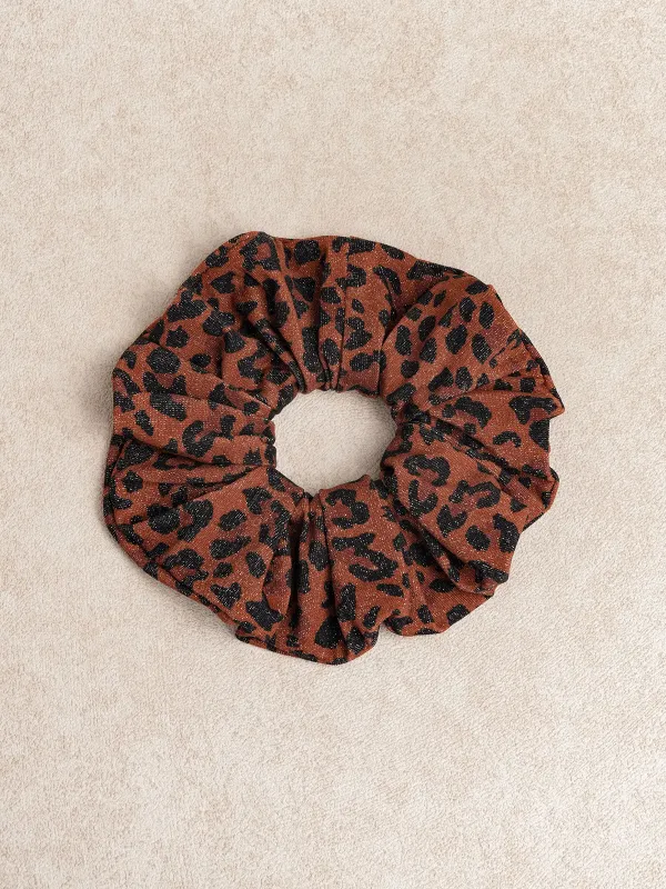Leopard Print Lurex Scrunchie sold by BERLOOK