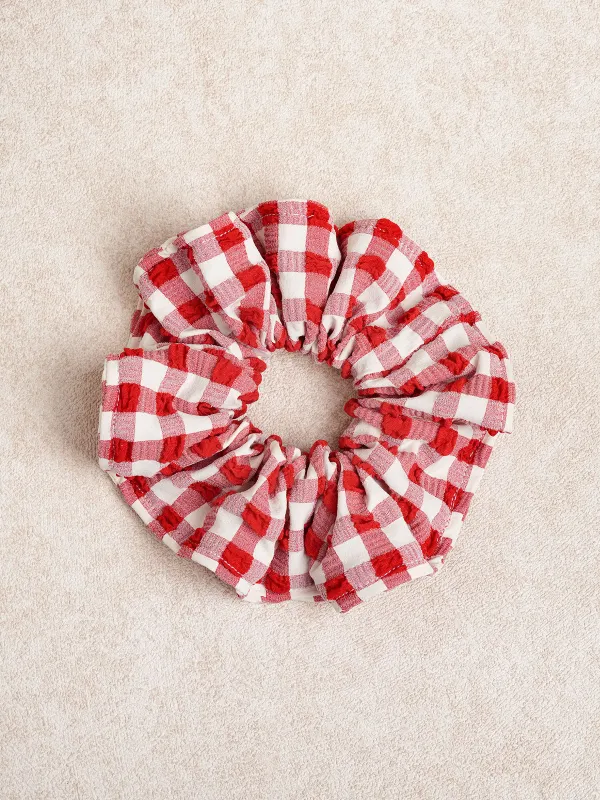 Red Plaid Scrunchie sold by BERLOOK