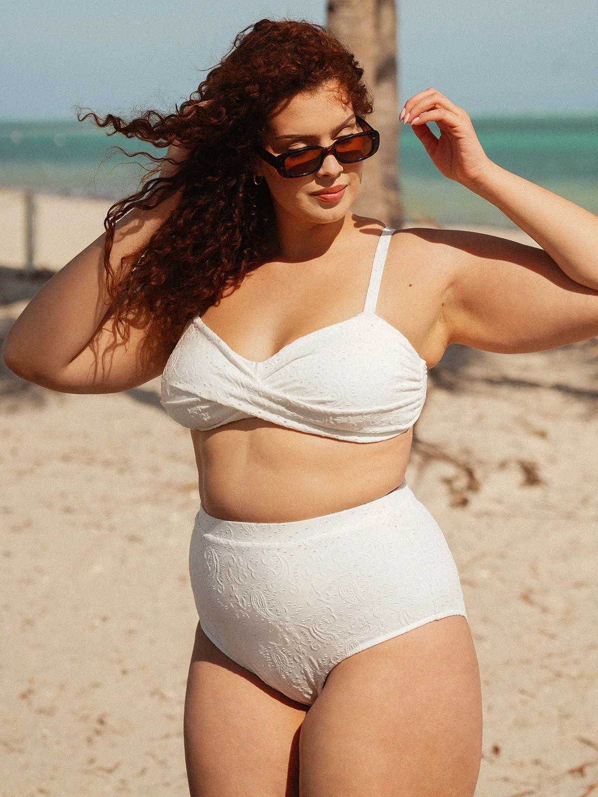 White Paisley Plus Size Bikini Bottom sold by BERLOOK product image thumbnail 3