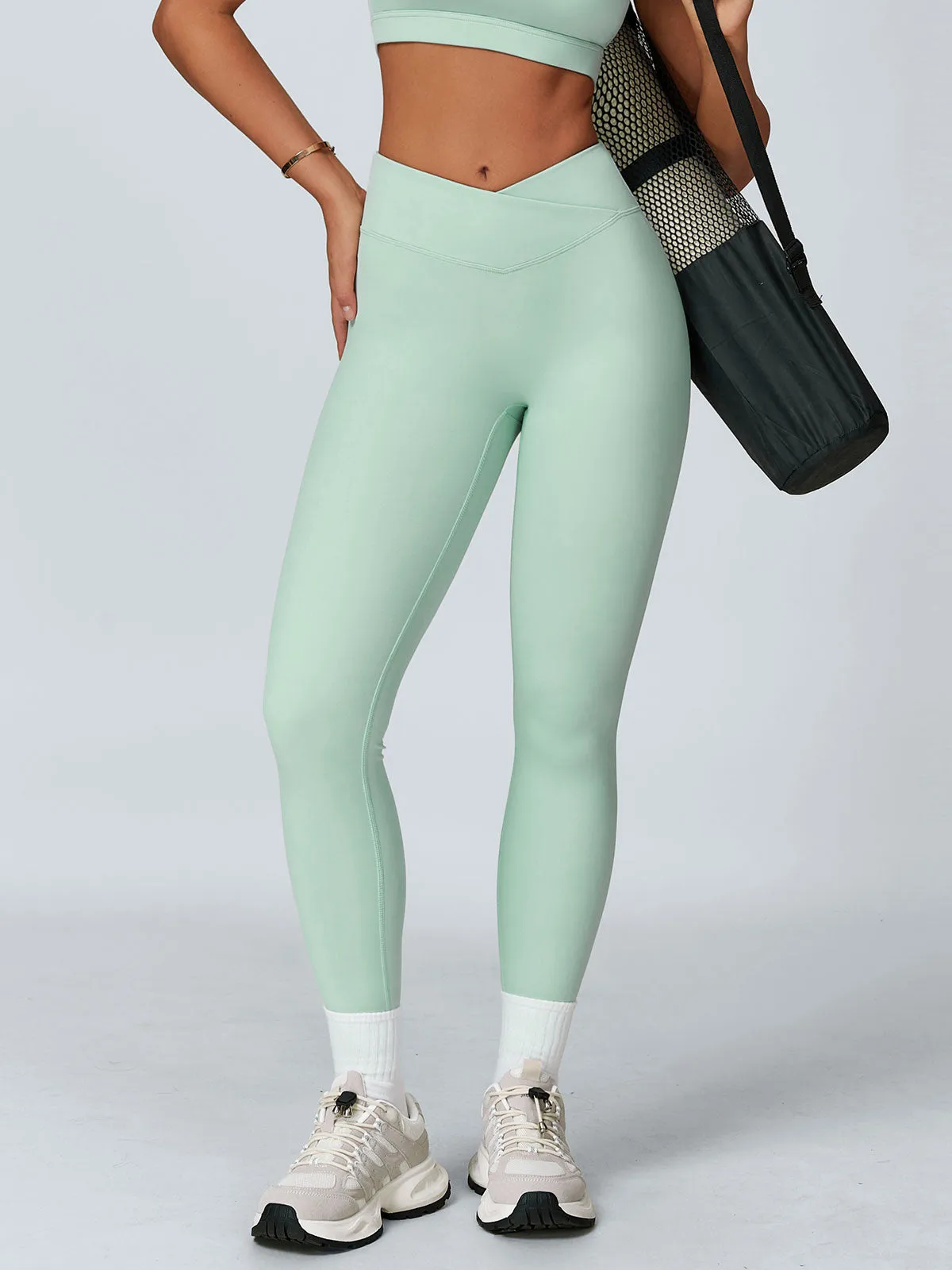 Light Green V Cut Leggings 26" sold by BERLOOK product image thumbnail 3