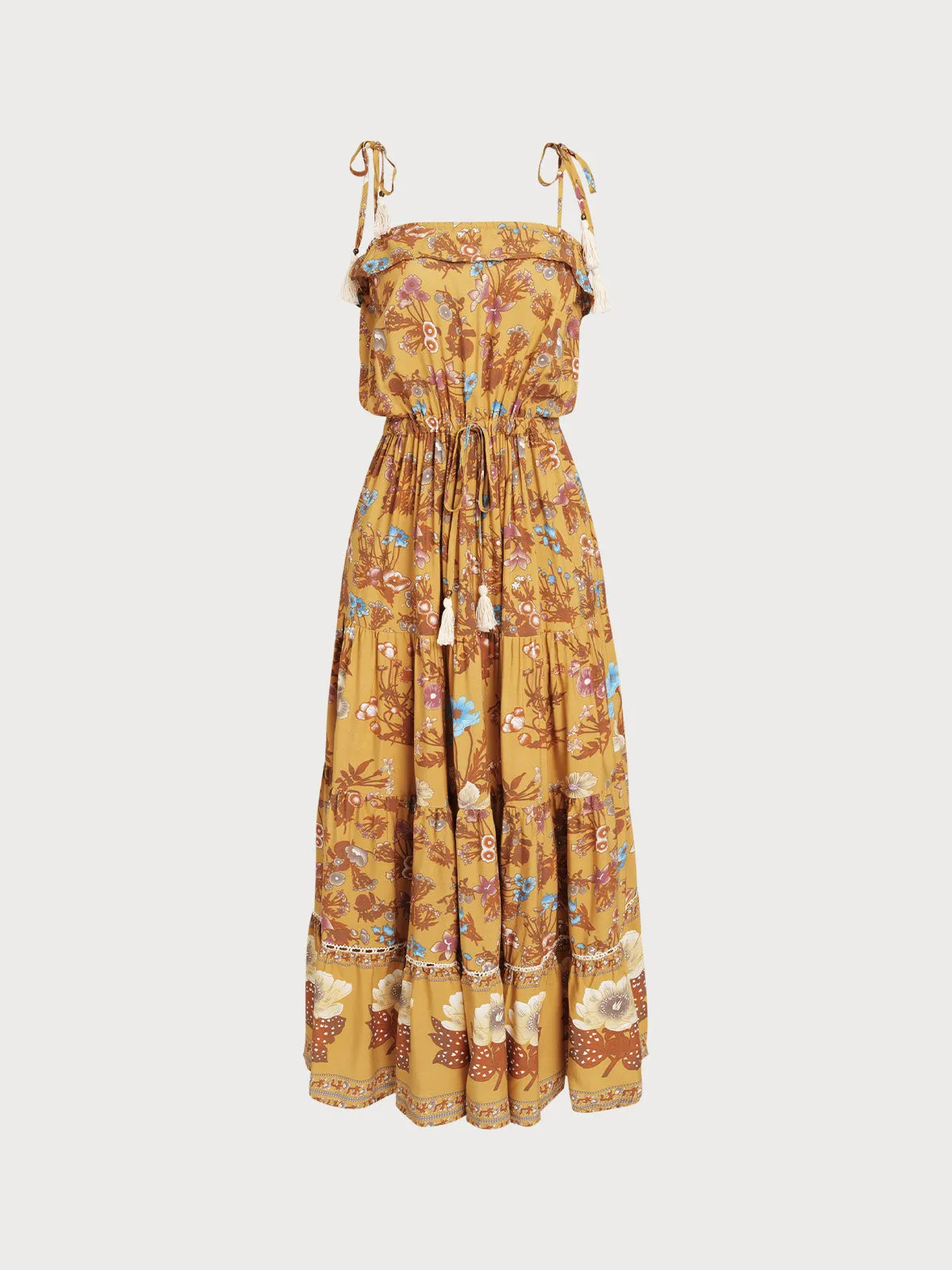 Yellow Print Beach Dresse sold by BERLOOK