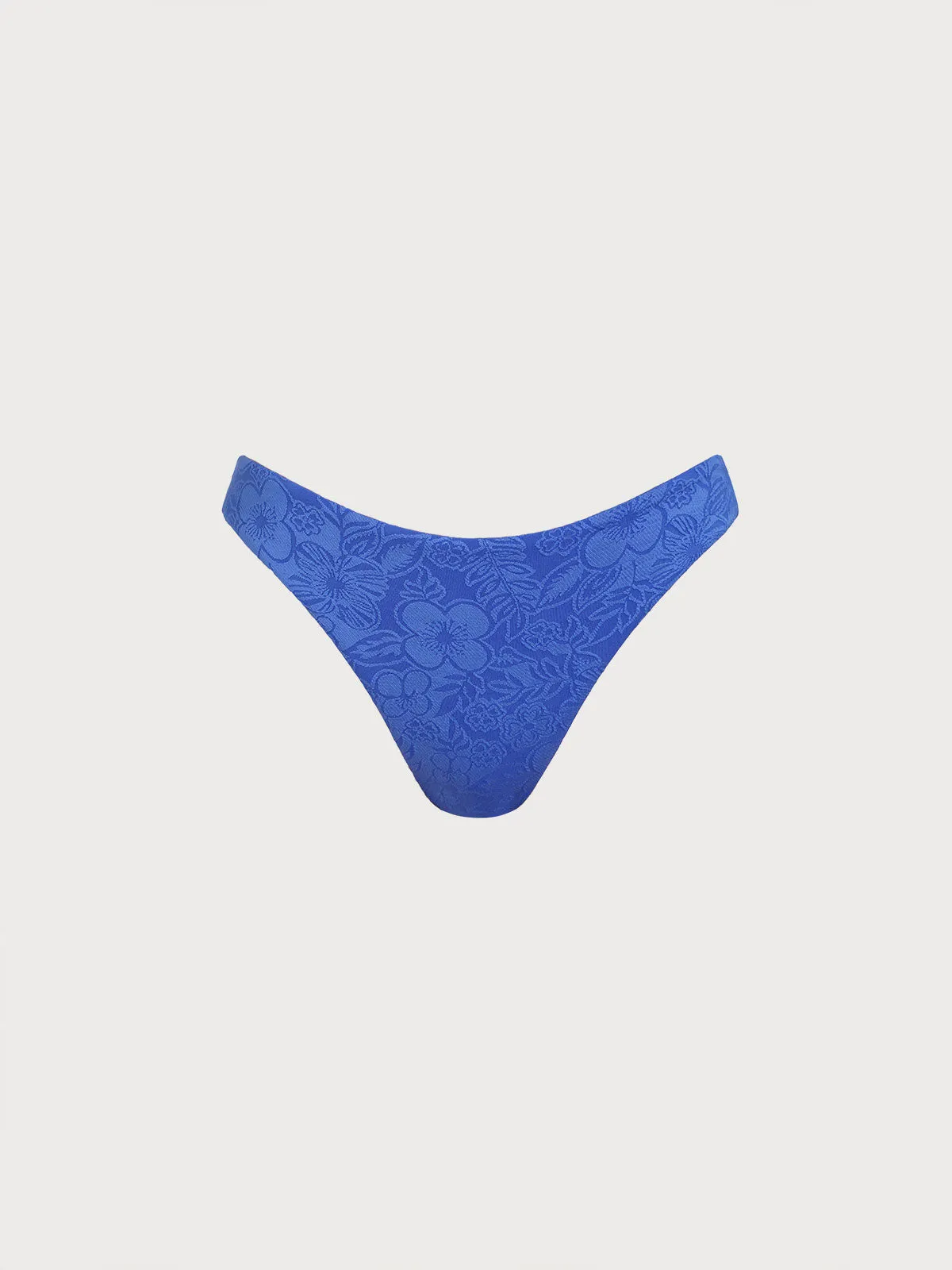 Blue Floral Textured Bikini Bottom sold by BERLOOK