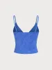 Blue Floral Textured Tankini Top sold by BERLOOK