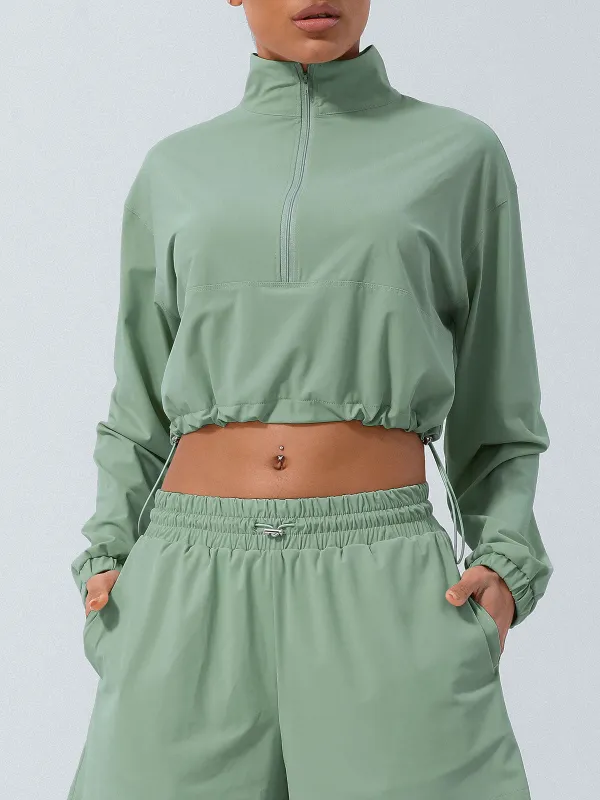 Light Green Half-Zip Jacket sold by BERLOOK