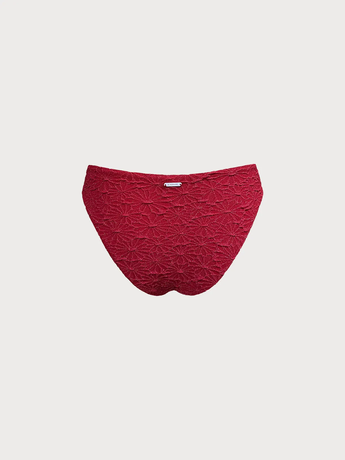 Wine Red Textured O-Ring Bikini Bottom sold by BERLOOK product image thumbnail 2