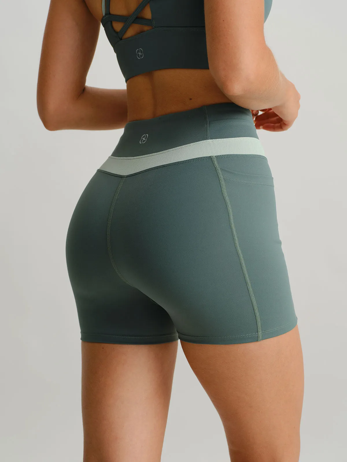 Sage Green V Cut Shorts 3" sold by BERLOOK product image thumbnail 4