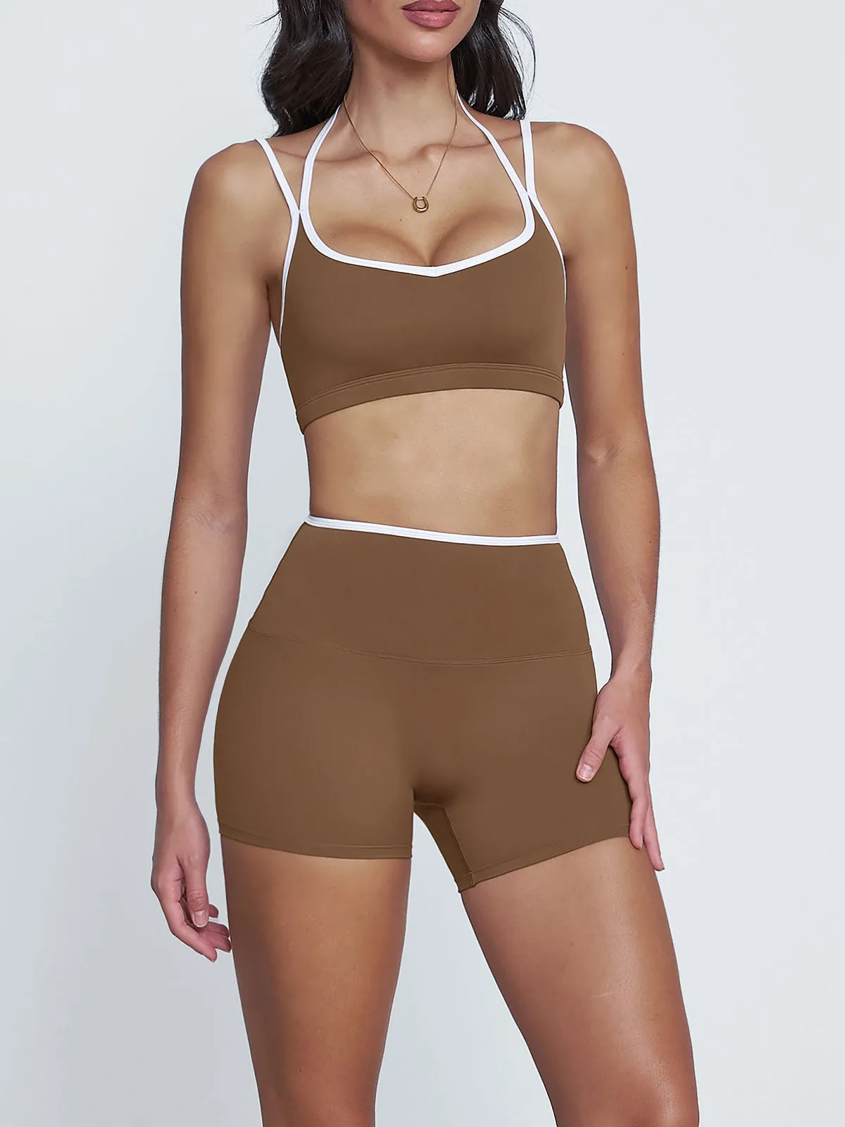 Brown X Cross Sports Bra - Light Support sold by BERLOOK product image thumbnail 2