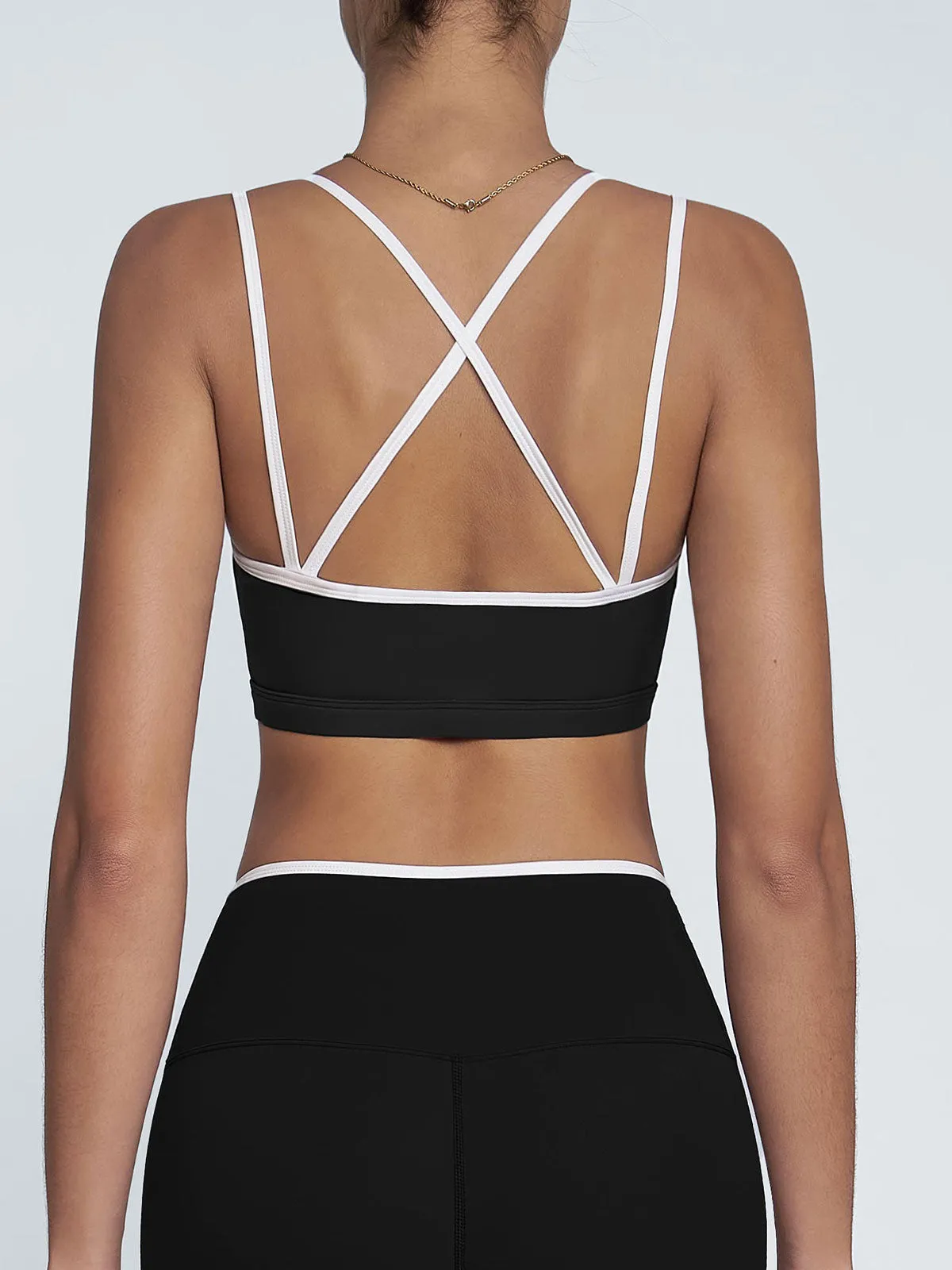 Black X Cross Sports Bra - Light Support sold by BERLOOK product image thumbnail 2
