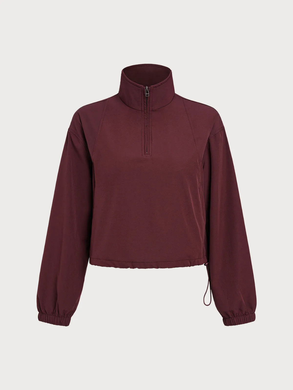 Burgundy Half-Zip Sport Jacket sold by BERLOOK product image thumbnail 3