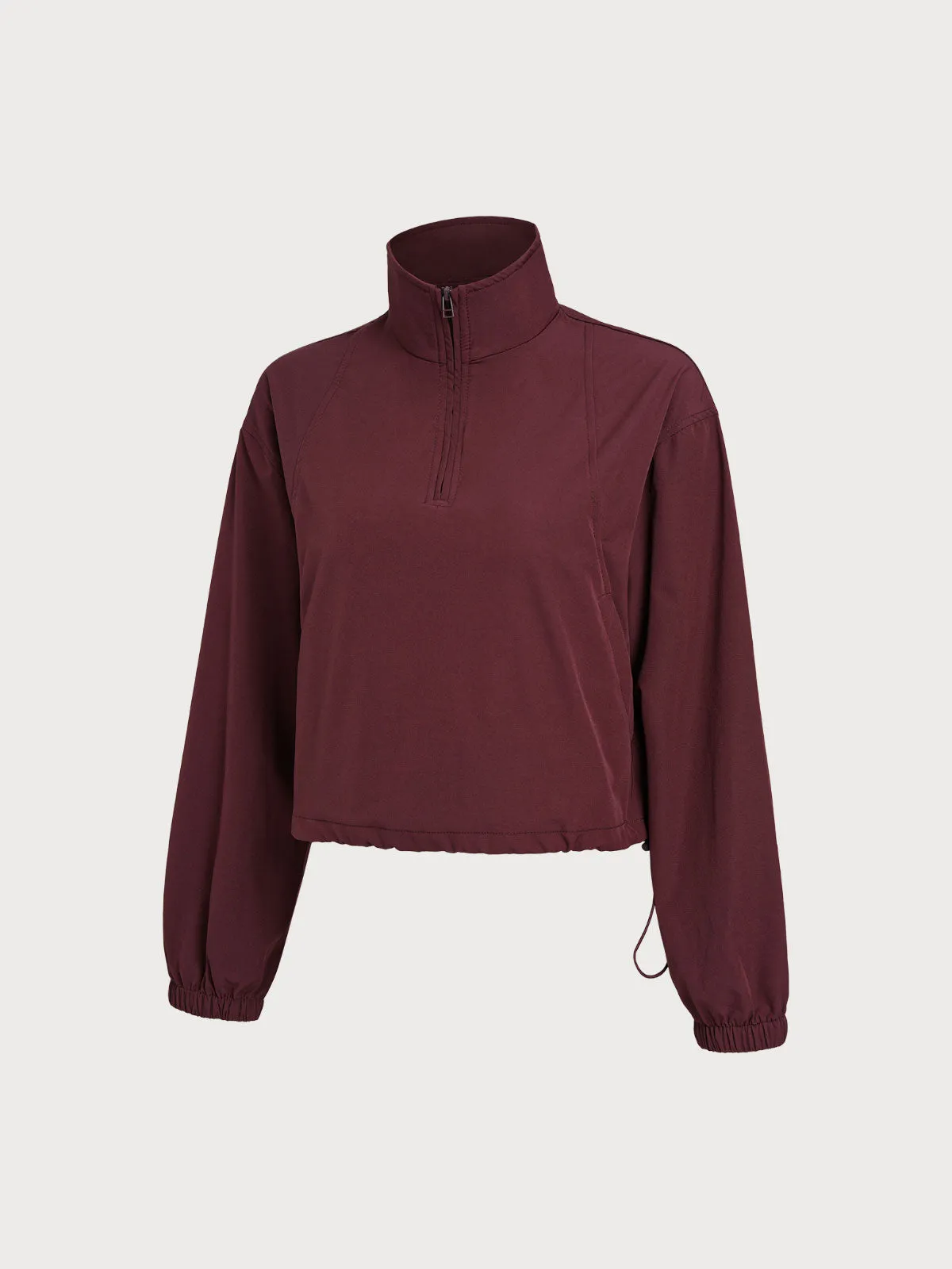 Burgundy Half-Zip Sport Jacket sold by BERLOOK