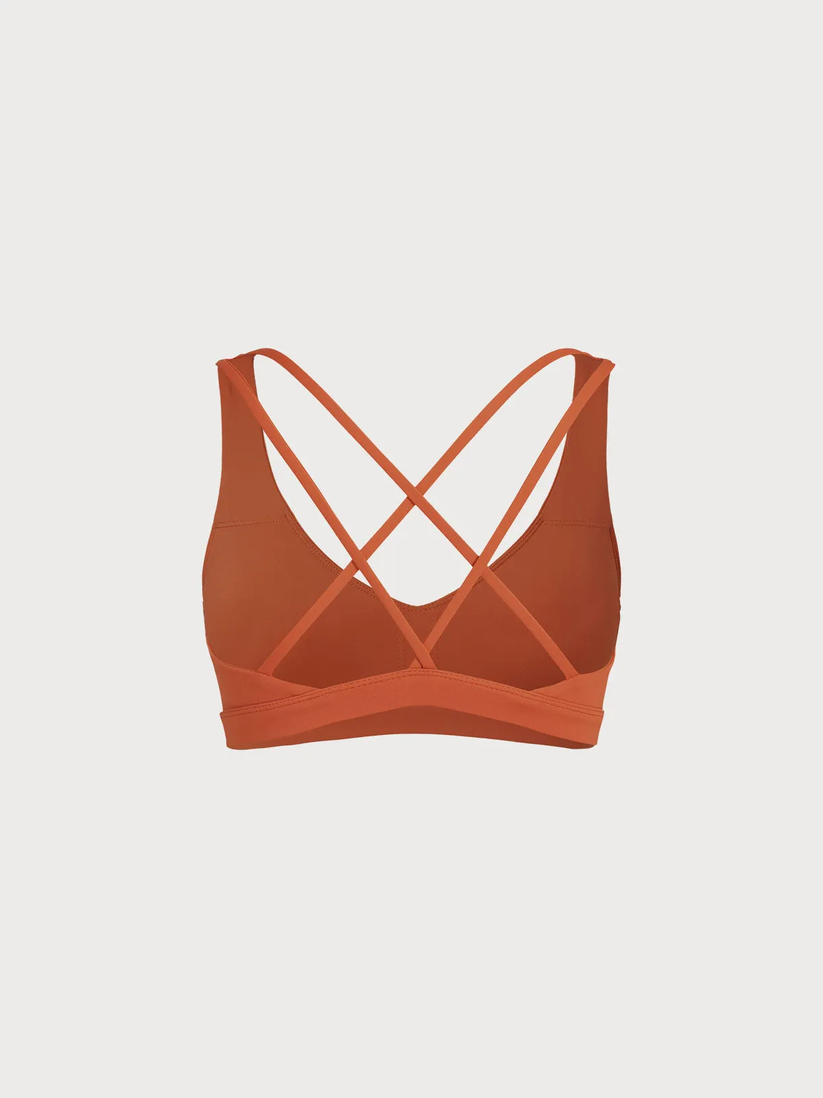 Brick Red V Neck Sports Bra sold by BERLOOK product image thumbnail 3