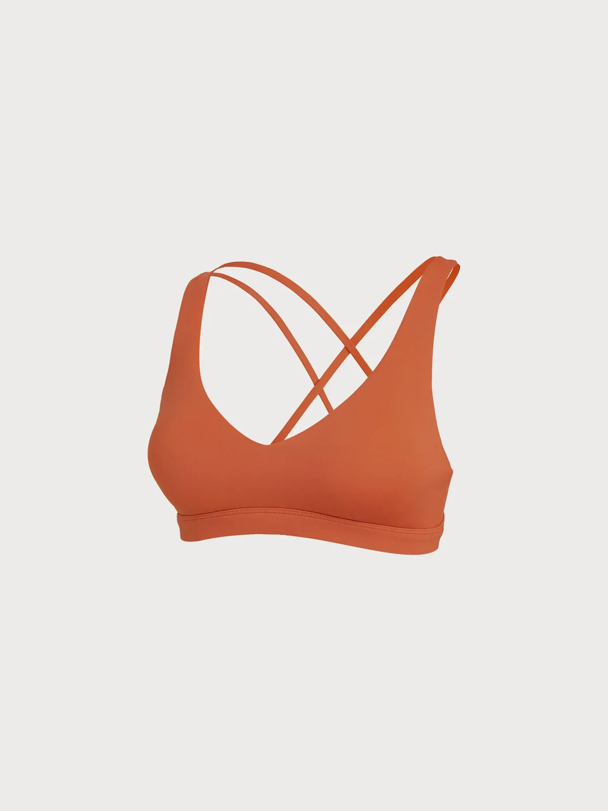 Brick Red V Neck Sports Bra sold by BERLOOK product image thumbnail 2