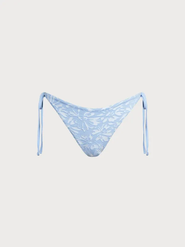 Light Blue Textured Tie Bikini Bottom sold by BERLOOK