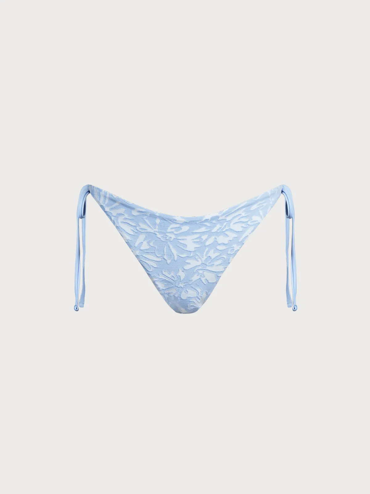 Light Blue Textured Tie Bikini Bottom sold by BERLOOK