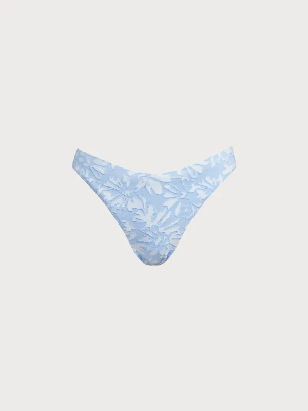 Light Blue Bloom Textured Bikini Bottom sold by BERLOOK