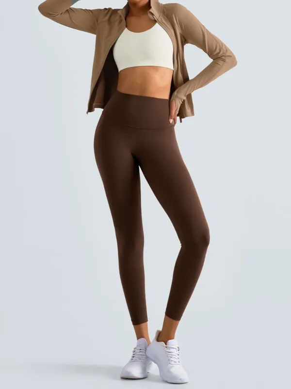 Dark Coffee Workout Leggings 24" sold by BERLOOK