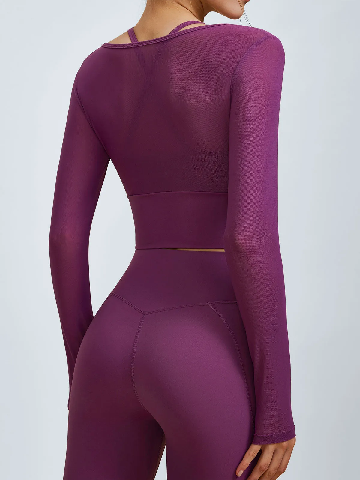 Purple Cut Out Long Sleeve Top--Light Support sold by BERLOOK product image thumbnail 2
