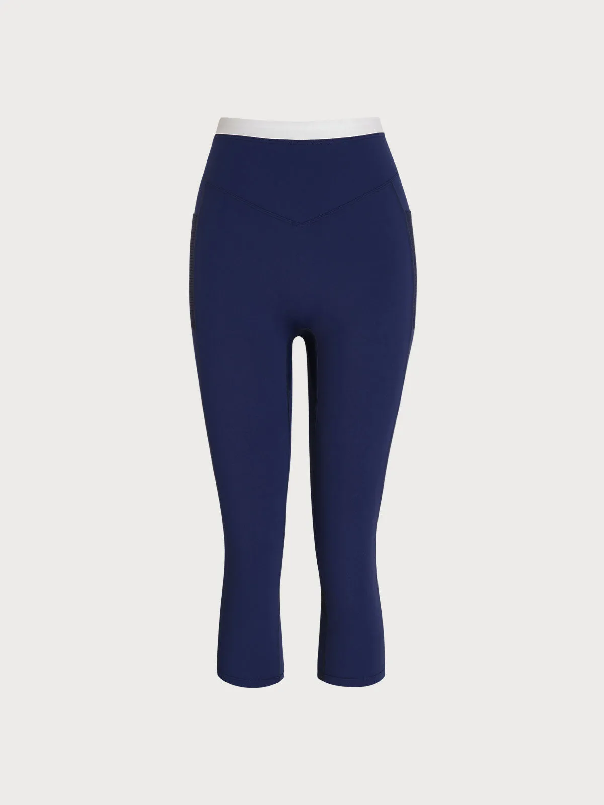 Navy Contrast Workout Leggings 21" sold by BERLOOK