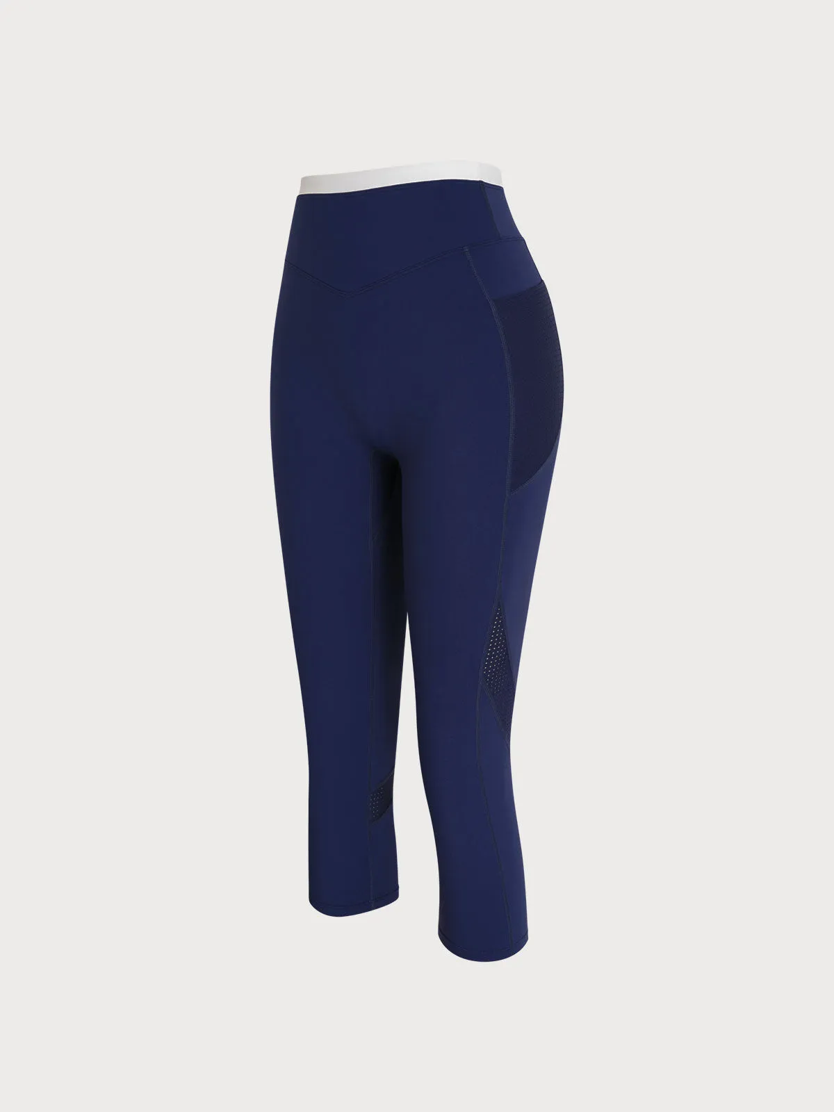 Navy Contrast Workout Leggings 21" sold by BERLOOK product image thumbnail 2