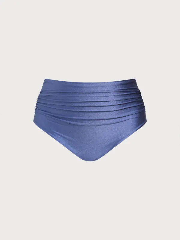 Blue Ruched Plus Size Tankini Bottom sold by BERLOOK