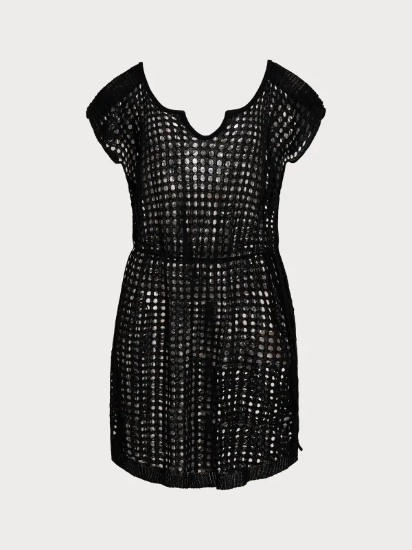 Black V Notch Plus Size Cover Up sold by BERLOOK
