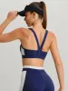Navy Racerback Sports Bra sold by BERLOOK
