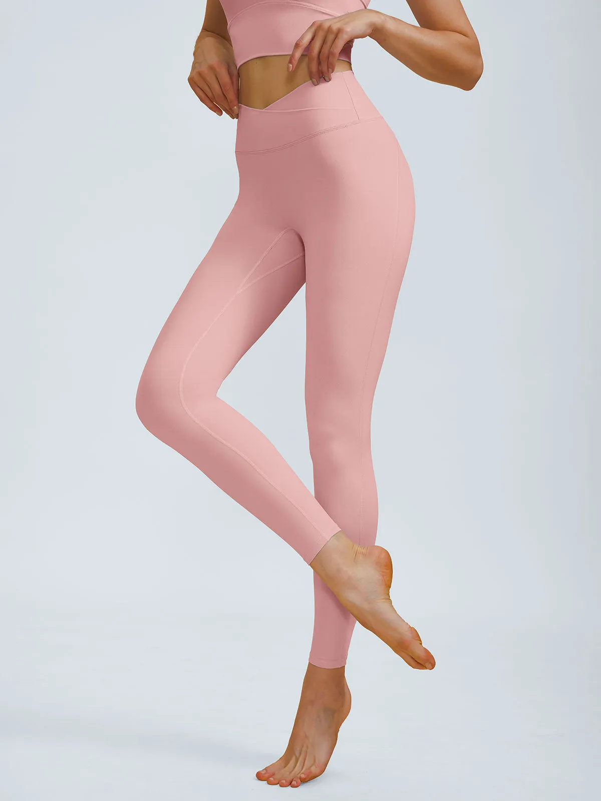 Pink V-Waist Leggings 24" sold by BERLOOK